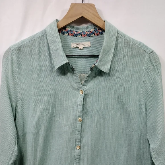 Isabella Sinclair Popover Shirt Womens M Green  Boho Retro 90s Y2K Casual Comfy - Picture 3 of 11